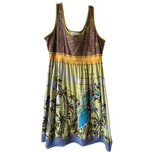 Tori Richard Women's Tropical Parrot Print Sleeveless Dress – Size M